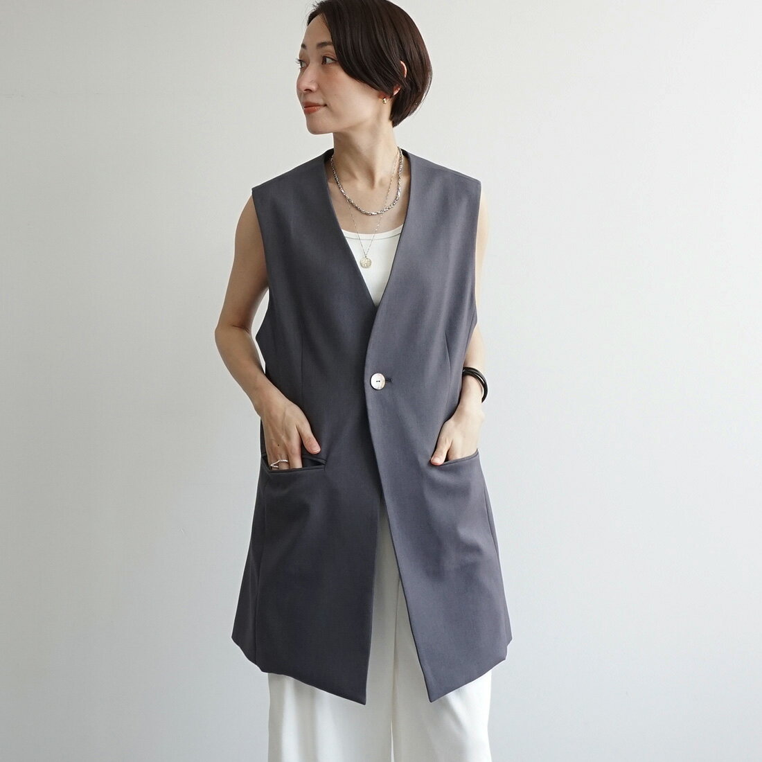 ロングスーツジレ
