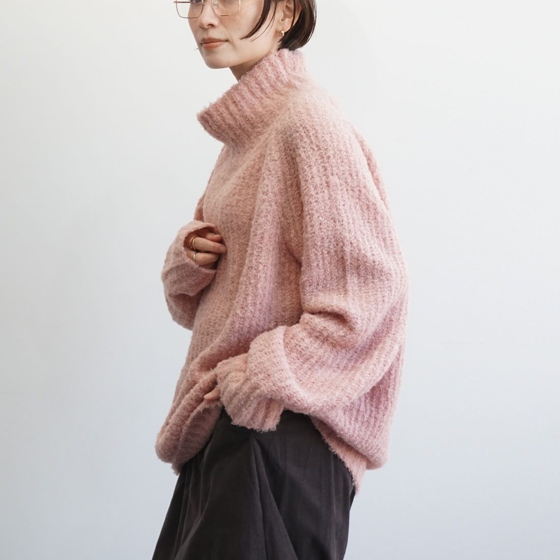 ハイネック片畦ニットのサムネイル