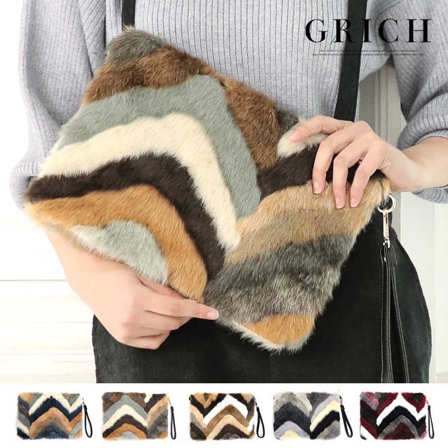 【よりどり3点 3000円！選べる福袋・対象商品】 ミックスファーの2wayバッグ[170949]バッグ アクセサリー クラッチ クラッチバッグ ショルダー ショルダーバッグ 小物 ファー ファーバッグ 2way レディース カジュアルのサムネイル