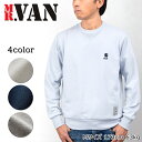【SALEセール】MR.VAN ミスターヴァン 2024春夏 新作 裏毛 クルーネック トレーナー / 無地 ロゴ 刺繍 プルオーバー スエット スウェット メ...
