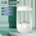 アンチグラビティ加湿器 500ML 卓上 超音波式 USB給電式 反重力デザイン LEDライト 空焚き防止 タイマー付き 乾燥対策 静音 省エネ 家庭用 オフィス用(2)