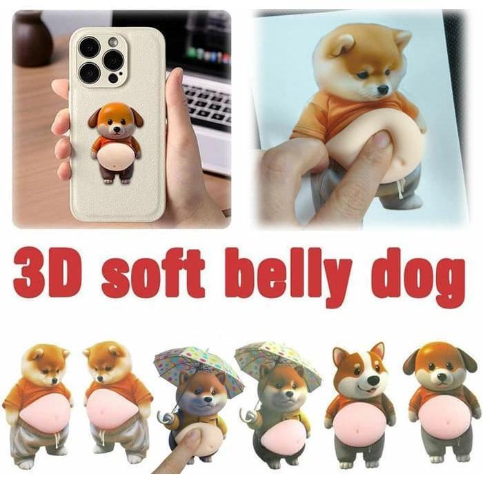 3組セット おなかシールおしりシールもっちり シールデブ 犬 ぷにぷにシール 3D柔らかいお腹 ぷくぷくシール かわいい 3D マシュマロ ふわふわ 犬柴 fashionabc-10006316 SUCINACO スシナ サンプル画像2