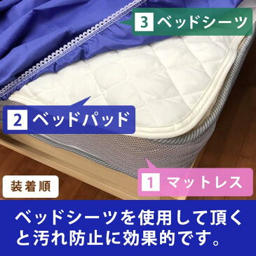 ベッドパッド ワイドキング サイズ WK200×200cm 4,480円 年中使える 丸洗いOK 清潔 防カビ加工 抗菌 制菌 防臭 消臭 シーツ ベッド マットレス 敷布団 布団セット 敷パッド兼用 中綿増量 ボリュームアップ 送料無料