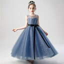 ライトグレー ドレス ラメ キラキラ 星柄 子供ドレス キッズドレス クリスタル ピアノ フォーマル ワンピース キッズ服 子供服 ロングドレスロング丈 女の子 ワンピース 子ども 発表会 七五三 演出舞台 結婚式 卒業園 入園式 100-160CM パーティー 誕生日