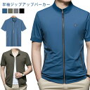 冷感 ジップアップ ブルゾン 半袖 メンズ 半袖ジャケット パーカー 夏アウター スタンドカラー 立ち襟 紫外線対策 吸汗速乾 涼しい ポケットあり スリム 細身 ストレッチ 前開き ゴルフ ビジネス スポーツ ウェア アウトドア ランニング ウェア