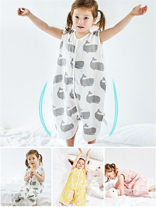 パジャマ スリーパー ガーゼ ベビー服 5color キッズ ベビー コットン100％ 子供 赤ちゃん ルームウェア 寝巻 布団 子供服 柔らかい ジュニア 薄手 部屋着 寝具 吸水性 綿 夏 春 秋 肌着 冷房対策 クーラー対策 寝冷え防止 通気性抜群 M-XXL 3