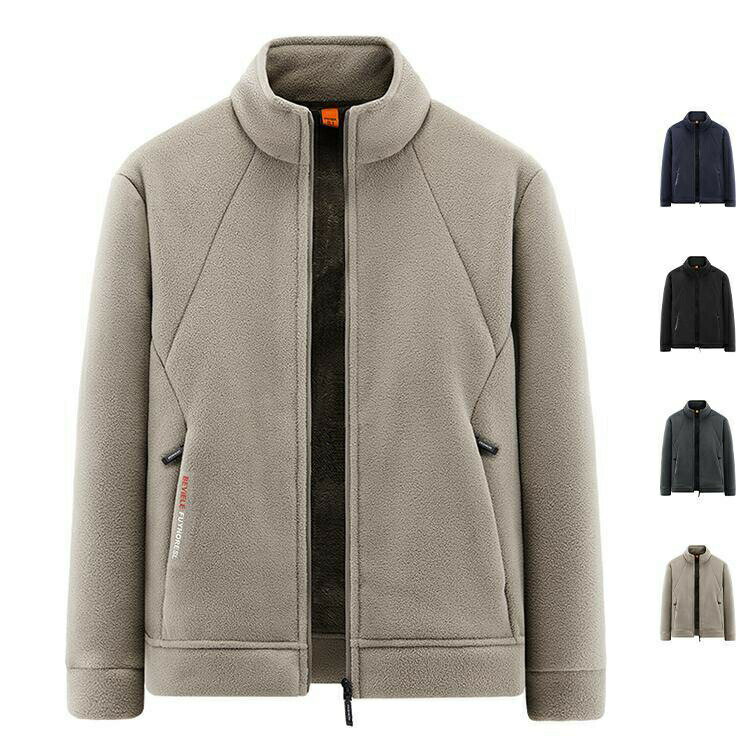 メンズ フリースジャケット ボアジャケット ジャンパー アウター ブルゾン 防寒 厚手 裏起毛 アウ ...
