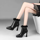 ♪レディースファッション セレブ ショートブーツ 秋冬新作 牛革 本革 高級 裏起毛 ラメ ファー 保温性抜群 結婚式 女子会 発表会 保護者会 演奏会 大きい...