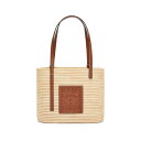 ロエベ バッグ（レディース） ロエベ LOEWE スクエア バスケットバッグ スモール ラフィア＆カーフ SQUARE BASKET BAG SMALL RAFFIA AND CALFSKIN ナチュラル・ピーカン レディース バスケット バッグA223099X02 9943