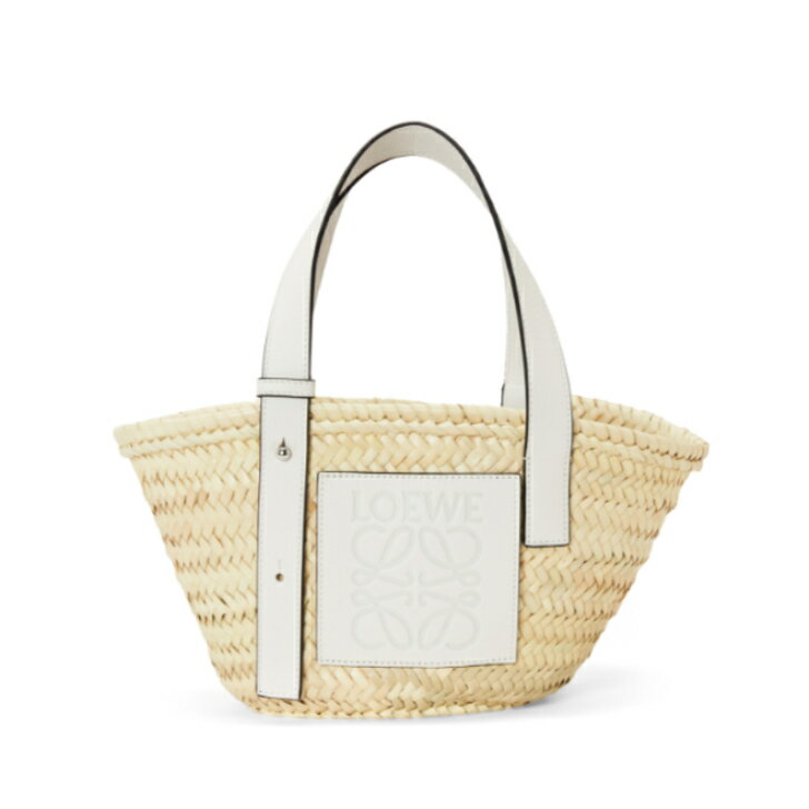 ロエベ バッグ（レディース） ロエベ LOEWE バスケットバッグ スモール ヤシの葉＆カーフ BASKET BAG SMALL PALM LEAF AND CALFSKIN ナチュラル・ホワイトレディース バスケット バッグA223S93X04 2163