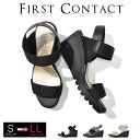 FIRSTCONTACT(ファーストコンタクト) コンフォートシューズ ヒール レディース 立ち仕事靴 オフィス 室内履き コンフォートサンダル カジュアル 日本製 ウェッジソール (S M L LL