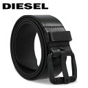 ディーゼル ビジネスベルト メンズ DIESEL belt black leather 2021SS ディーゼル ベルト ブラック ツヤ有り 2021年春夏