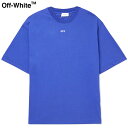 オフホワイト ジャージ メンズ OFF-WHITE Logo-Print Cotton-Jersey T-shirt Bright blue 2023AW オフホワイト ロゴプリント コットンジャージー Tシャツ ブライトブルー 2023年秋冬