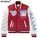 OFF-WHITE Appliqu?d Wool-Blend Felt and Leather Varsity Bomber Jacket Red 2023AW ItzCg AbvP E[uh tFg&U[ o[VeB {o[ WPbg 2023NH~