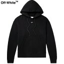 オフホワイト ジャージ メンズ OFF-WHITE Logo-Print Cotton-Jersey Hoodie Black 2023AW オフホワイト ロゴプリント コットンジャージー フーディ ブラック 2023年秋冬