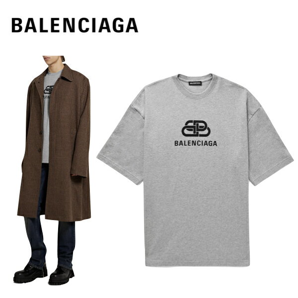 BALENCIAGA Oversized Logo-Print Melange T-Shirt 