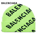 バレンシアガ ニット帽 メンズ BALENCIAGA Logo-Intarsia Beanie Green 2020AW バレンシアガ ロゴインターシャ ビーニー メンズ グリーン 2020-2021年秋冬