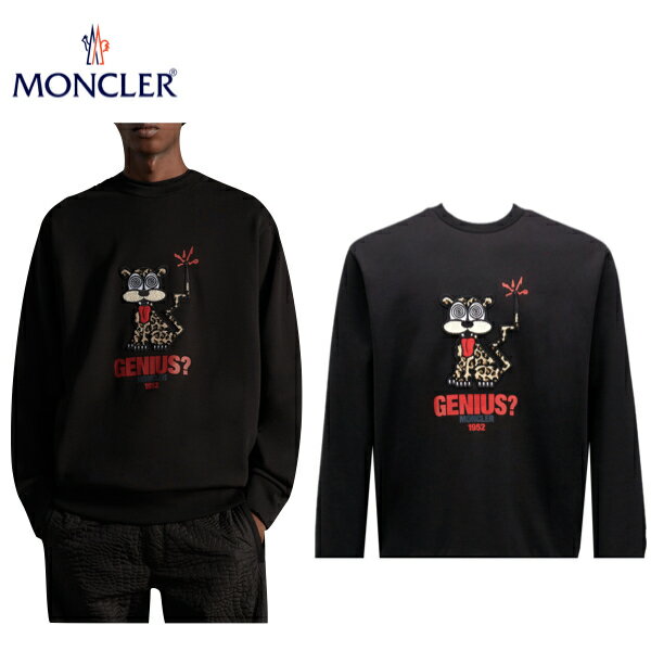 MONCLER Ocelot Motif Sweatshirt Mens Black Top 2022AW N[ IZbg `[t XEFbgVc Y ubN gbvX 2022NH~