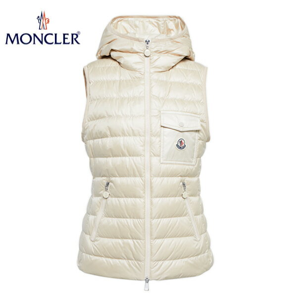 モンクレール ベスト レディース MONCLER Glygos hooded down vest beige 2023SS モンクレール フーデッド ダウンベスト ベージュ 2023年春夏