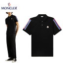 MONCLER Logo appliqued polo Mens Black Top 2023SS モンクレール ロゴアップリケ ポロ メンズ ブラック トップス 2023年春夏