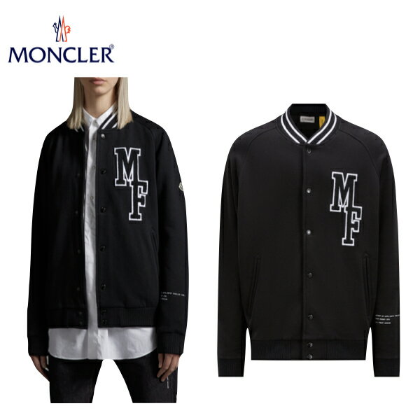 MONCLER Varsity fleece cardigan Black 2023SS モンクレール バーシティー フリース カーディガン ブラック 2023年春夏