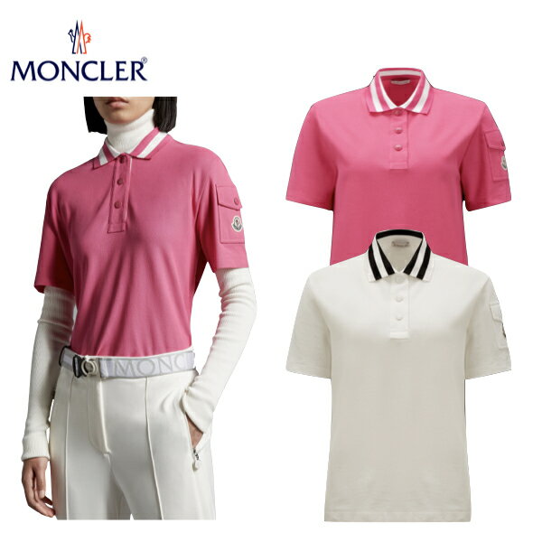 【2colors】MONCLER cotton pique polo shirt Fuchsia,Egg shell 2023SS コットンピケ ポロ シャツ フ..