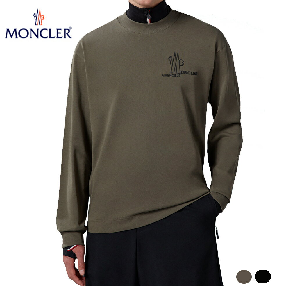 【2colors】MONCLER Logo Long Sleeve T-Shirt Forest Green,Black 2023AW ロゴ ロングスリーブ Tシャツ 2023年秋冬