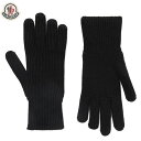 モンクレール 手袋 メンズ MONCLER Logo-Appliquéd Ribbed Virgin Wool Gloves Black 2023AW モンクレール ロゴアップリケ リブ バージン ウール グローブ ブラック 2023年秋冬