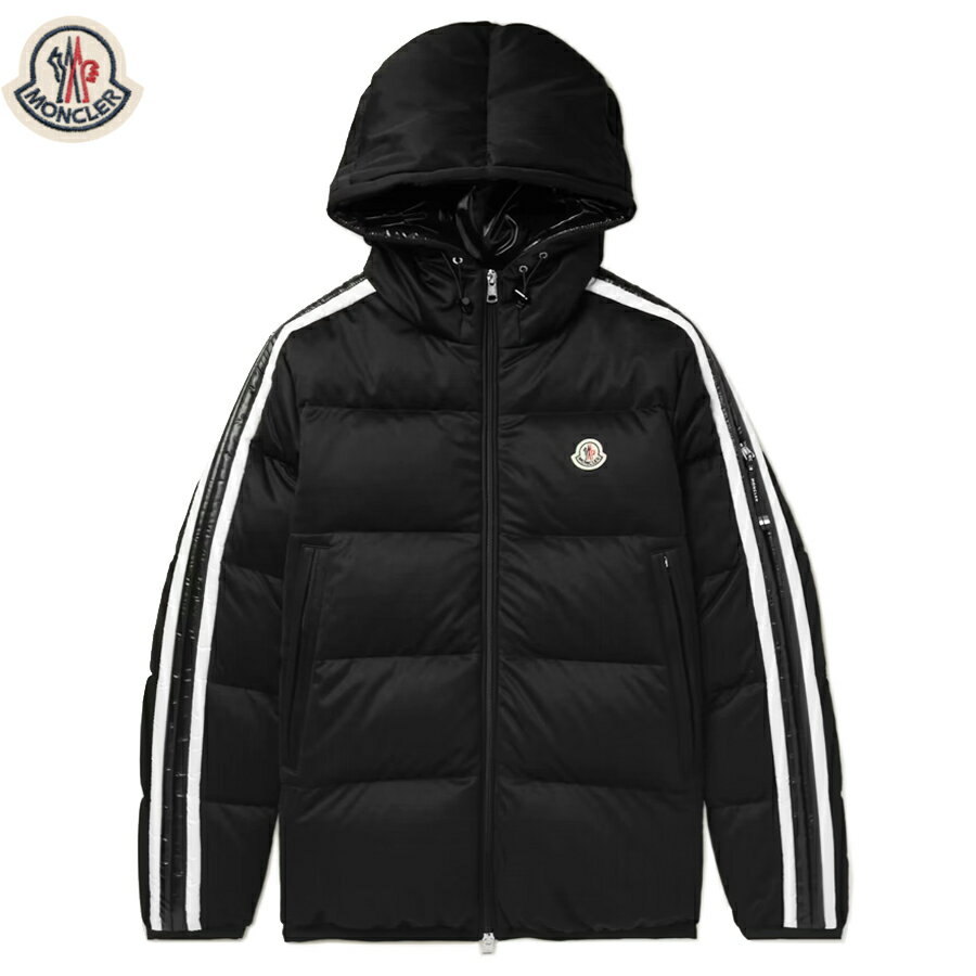 モンクレール キルティングジャケット メンズ MONCLER Sanbesan Shell-Trimmed Quilted Tech-Jersey Hooded Down Jacket Black 2023AW モンクレール サンベサン シェルトリム キルティング テックジャージー フード付き ダウンジャケット ブラック 2023年秋冬