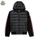 モンクレール キルティングジャケット メンズ MONCLER Slim-Fit Ribbed Wool and Quilted Shell Down Hooded Zip-Up Cardigan Black 2023AW モンクレール スリムフィット リブウール & キルティング シェル ダウン フード付き ジップアップ カーディガン ブラック 2023年秋冬