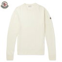 MONCLER Ribbed Virgin Wool and Cashmere-Blend Sweater Off-White 2023AW モンクレール リブ バージン ウール カシミア ブレンド セーター オフホワイト 2023年秋冬