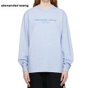 ALEXANDER WANG Glittered Long Sleeve T-shirt Blue 2023AW グリッター ロゴプリント 長袖Tシャツ ブルー 2023年秋冬