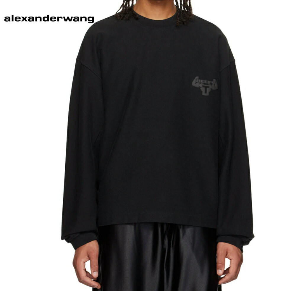 ALEXANDER WANG Bonded Graphic 'Beefy' Sweatshirt Black 2023AW ボンディング加工ロゴ グラフィック スウェット ブラック 2023年秋冬