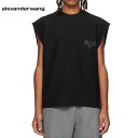 ALEXANDER WANG Bonded Graphic 039 Beefy 039 T-shirt Black 2023AWボンディング加工ロゴ グラフィック Tシャツ ブラック 2023年秋冬