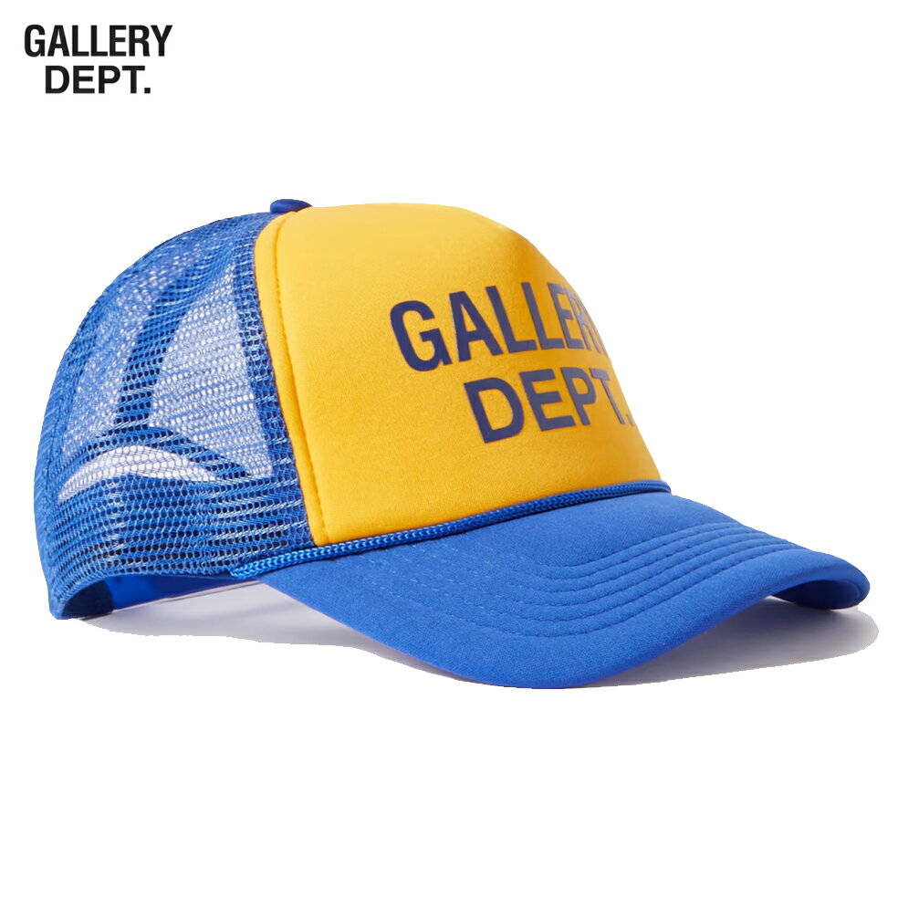 GALLERY DEPT. Printed Two-Tone Twill and Mesh Trucker Cap Yellow x Blue 2023AW ギャラリー デプト ツートンカラーツイル メッシュトラッカー キャップ 2023年秋冬