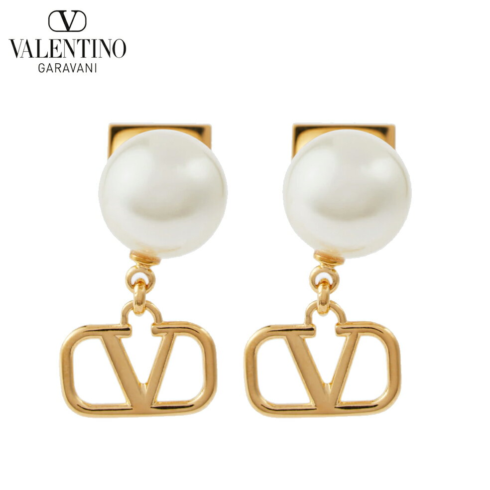 VALENTINO VLogo faux pearl drop earrings Gold-to