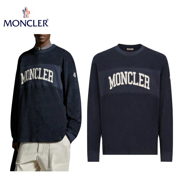 MONCLER EMBROIDERED LOGO SWEATSHIRT Midnight Blue 2024SS N[ ShJXEFbgVc ~bhiCgu[ 2024Nt