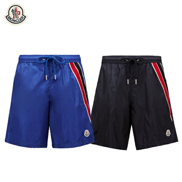 【2colors】MONCLER TRICOLOR BORDER SWIM SHORTS ELECTRIC BLUE,MIDNIGHT BLUE 2024SS モンクレール トリコロールボーダースイムショーツ エレクトリックブルー、ミッドナイトブルー 2024年春夏