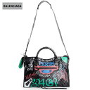 BALENCIAGA バレンシアガ 2018年春夏 WOMEN'S GRAFFITI CLASSIC CITY BAG MEDIUM BLACK x MULTICOLOR