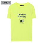 BALENCIAGA バレンシアガ 2018年春夏 Kids' printed cotton T-shirt "The Power of Dreams" and the house's logo highlighter-yellow