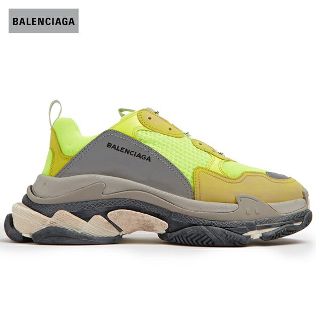 メンズ靴, スニーカー BALENCIAGA 2018 Triple S low-top trainers athletic shoes Neon-yellow 