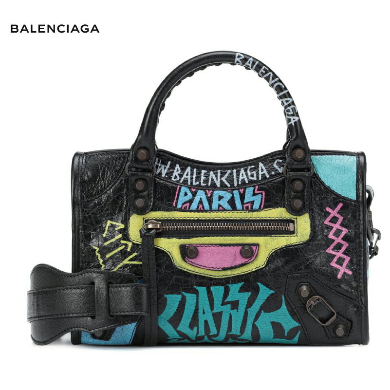 BALENCIAGA バレンシアガ Classic City Graffiti Small leather tote バッグ ブラック 2018-2019年秋冬