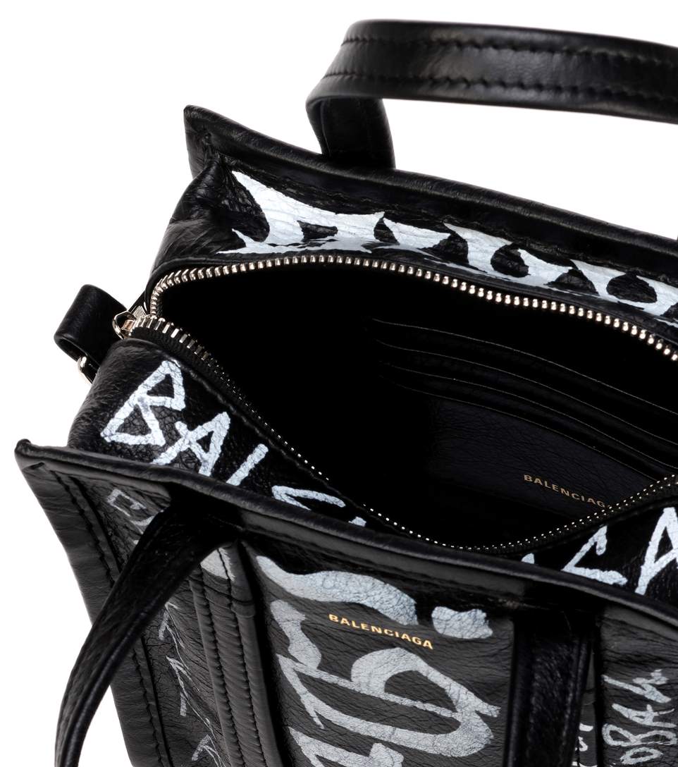 BALENCIAGA バレンシアガ Graffiti Bazar XXS leather shopper バッグ ブラック 2018-2019年秋冬