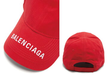 BALENCIAGA バレンシアガ Logo-embroidered cotton cap 帽子 キャップ レッド 2018-2019年秋冬