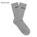 BALENCIAGA バレンシアガ Logo-Intarsia Stretch Cotton-Blend Socks ソックス 靴下 グレー 2018-2019年秋冬