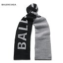 BALENCIAGA oVAK Logo-Jacquard Wool Scarf XJ[t ubN 2018-2019NH~