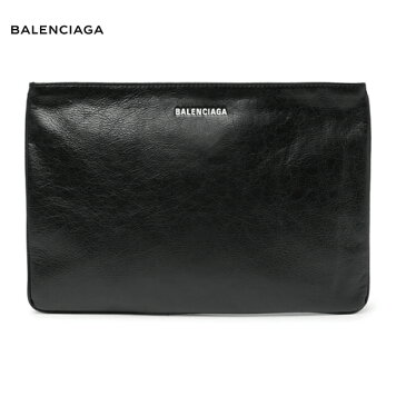 BALENCIAGA バレンシアガ Explorer Creased-Leather Pouch ポーチ ブラック 2018-2019年秋冬