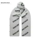 BALENCIAGA バレンシアガ Logo-Intarsia Camel-Blend Scarf スカーフ グレー 2018-2019年秋冬