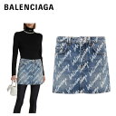 BALENCIAGA Logo denim miniskirt Blue Bottoms 2023SS バレンシアガ ロゴ デニム ミニスカート ブルー ボトムス 2023年春夏