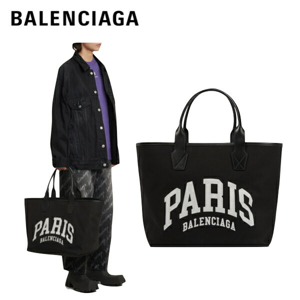 バレンシアガ トートバッグ（レディース） BALENCIAGA Cities Paris jumbo cotton tote bag Black 2023SS バレンシアガ シティーズ パリ ジャンボ トートバッグ ブラック 2023年春夏